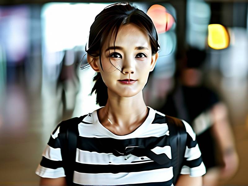 李一桐照片可爱（李一桐穿条纹T恤配牛仔短裤现身机场，她的长相属于什么风格）