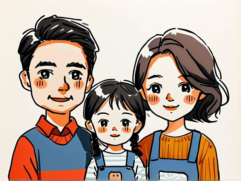 全家福简笔画三口简单又漂亮 全家福简笔画三口之家三年级