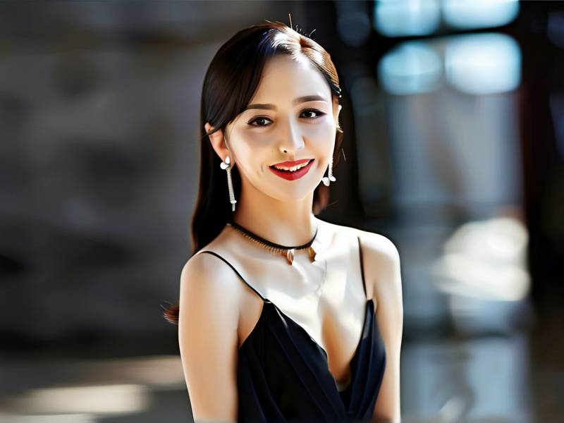 佟丽娅春晚主持人发型（佟丽娅身穿黑色吊带裙不仅有女人味，还挡不住骨感美，这种风格你喜欢吗）